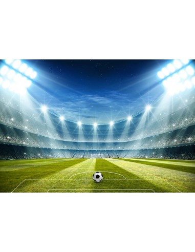 Stade de football de nuit s'allume toile de fond de photographie de sport M034 en linge