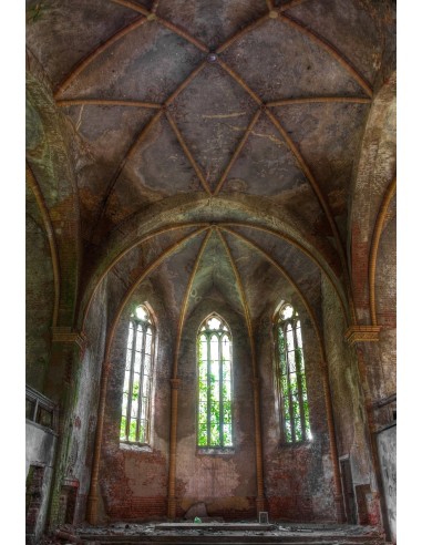 Toile de Fond Abandonné Vieille Eglise Grand Vitrail GA-6 livraison et retour toujours gratuits