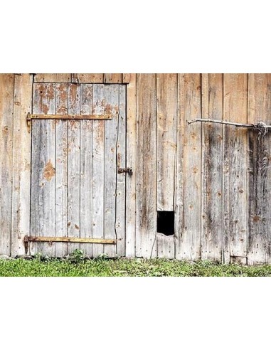 Toile de fond de photographie en bois de porte de grange rustique GA-3 pas cher 