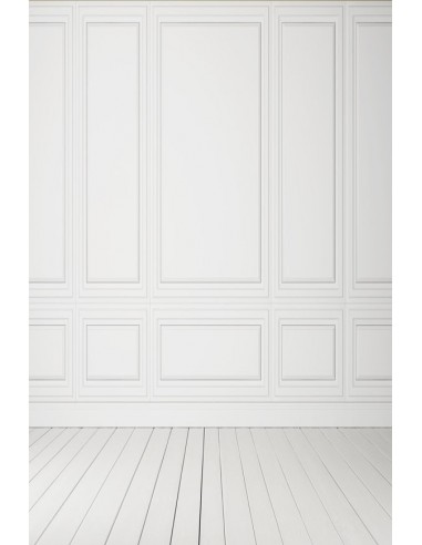 Toile de fond blanc intérieur classique avec fond de plancher en bois pour les photos GC-78 rembourrage situé sous