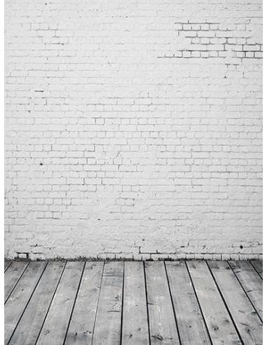 Blanc vieux mur de briques blanches avec fond de photo de plancher en bois GC-50 Venez découvrir notre 