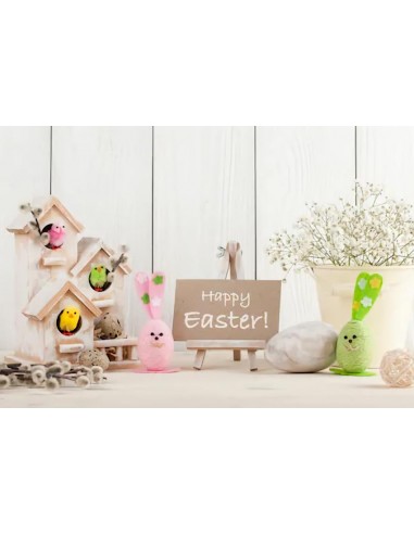 Joyeux Pâques Jour Bunny Easter Eggs Toile de fond pour la photographie SH200 l'évolution des habitudes 