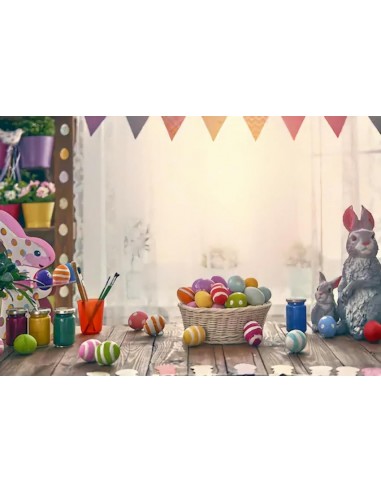 Toile de fond Joyeux lapin de Pâques oeufs de Pâques Photo Booth SH088 JUSQU'A -70%! 